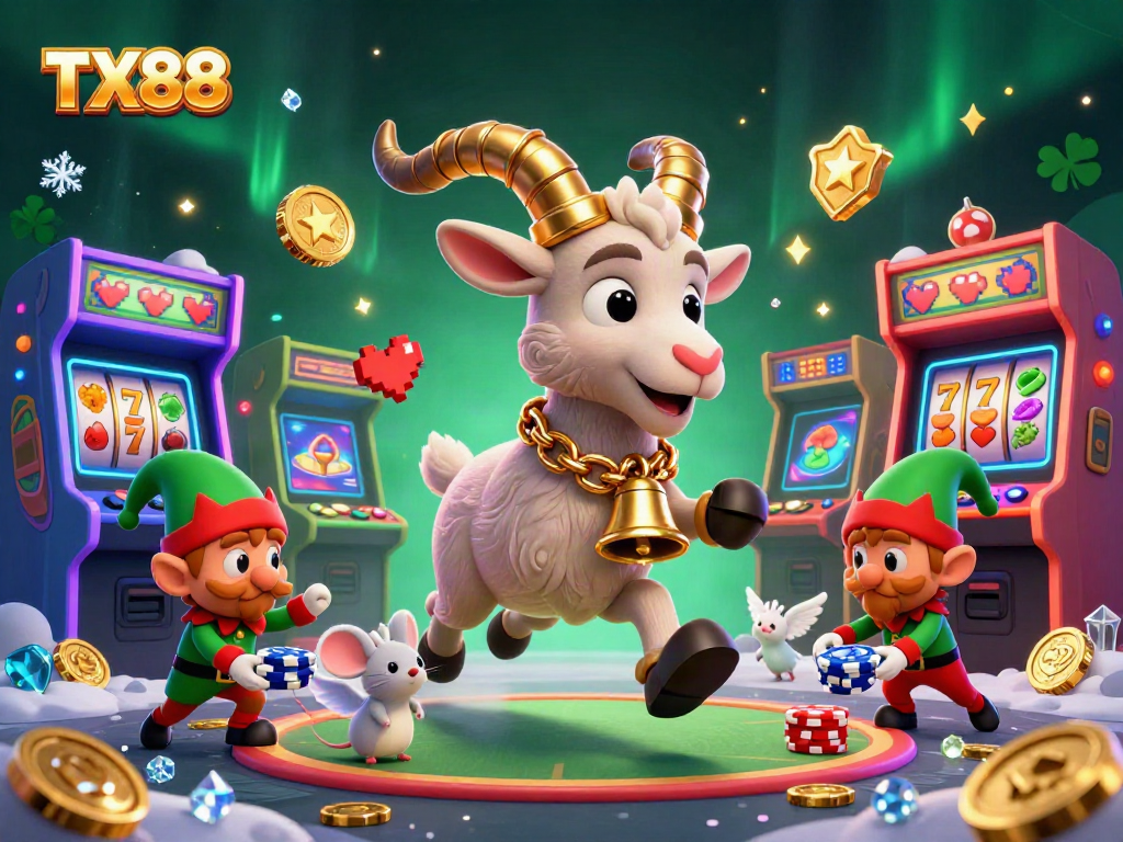 Engage in thrilling gameplay at TX88's festive casino with Krampus and mischievous elves.