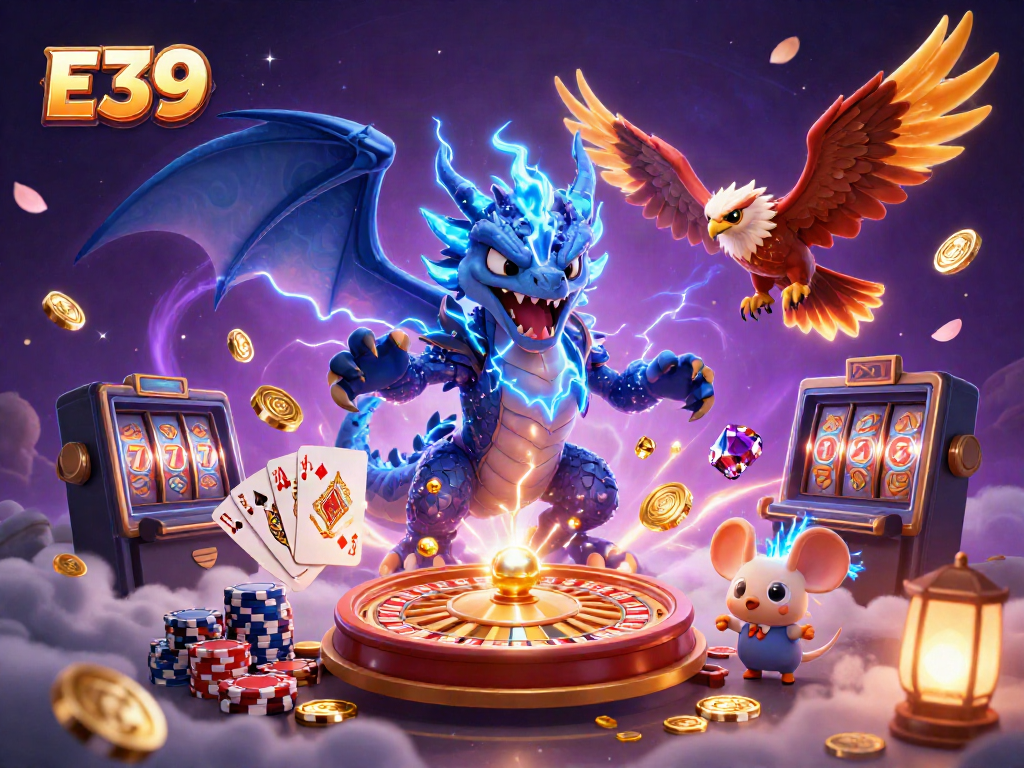 Experience casino excitement with E39's thrilling games and majestic characters in electrifying action.