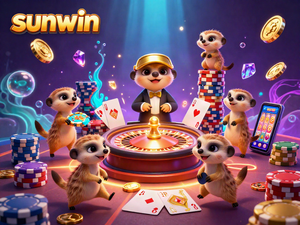 Experience sunwin excitement with meerkats operating a vibrant casino scene packed with games and treasures.