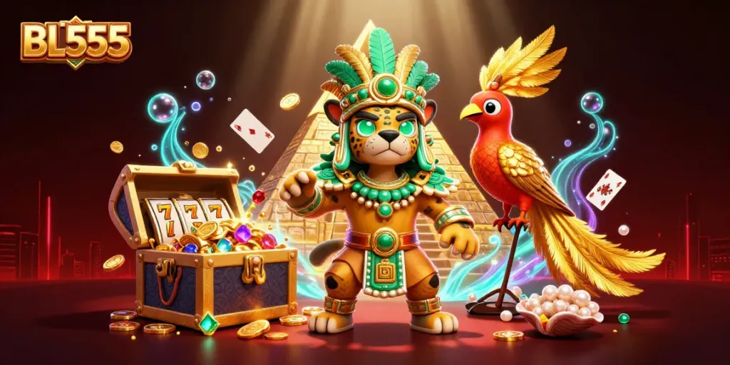 Play exciting slots and games at BL555 with stunning 3D illustrations and vibrant casino themes.
