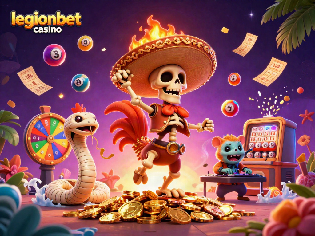 Celebrate wins at legionbet casino with joyous characters and dynamic lottery elements.