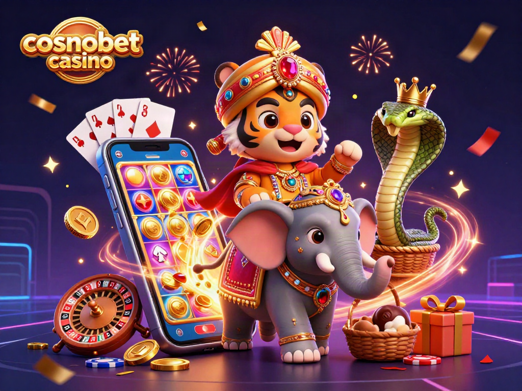 Experience the excitement of cosmobet casino with vibrant gameplay elements and a majestic scene.