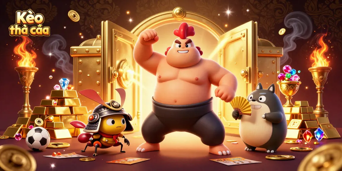 Engage with Kèo nhà cái while enjoying thrilling sports betting elements in a vibrant 3D illustration.