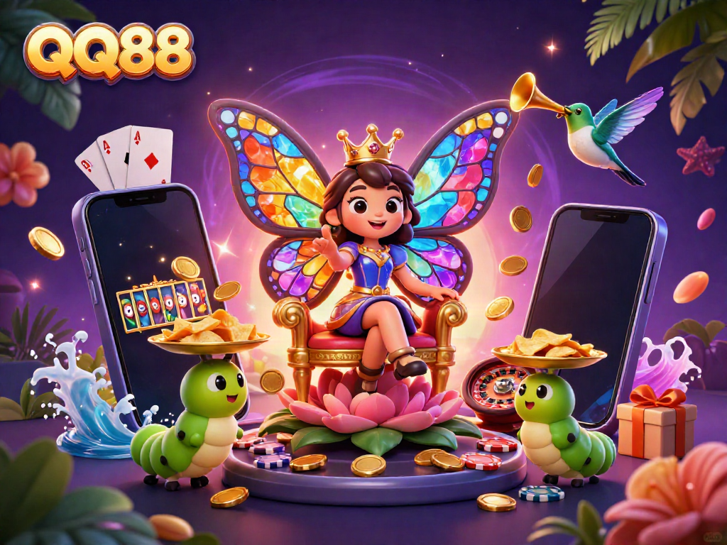 Experience the vibrant gameplay excitement at QQ88 with stunning visuals and colorful casino elements.