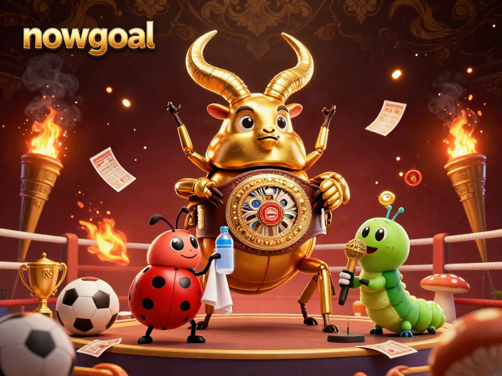 Engage in sports betting excitement with Nowgoal's vibrant 3D scene featuring glowing characters and casino elements.