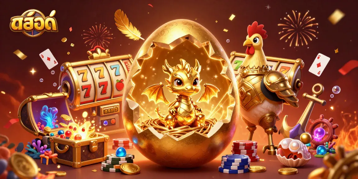 Engage in สล็อต excitement as a golden dragon emerges from a jackpot-filled nest of poker chips.