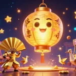 Elevate your gaming experience with keonhacai5 as the golden lantern spirit guides lucky chances in this animated casino scene.