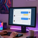 Engaging AI chat NSFW interface in a stylish digital workspace