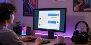 Engaging AI chat NSFW interface in a stylish digital workspace