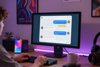 Engaging AI chat NSFW interface in a stylish digital workspace