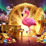 Experience thrilling world cup betting strategies in a vibrant casino scene with animated characters.