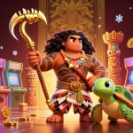 Engage in thrilling slot deposit 5000 action with vibrant 3D characters and gaming elements.