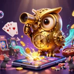 Experience excitement at 789P with a golden owl scanning a vibrant casino scene filled with dynamic elements.