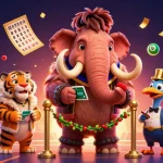 M98 casino features lively characters in a vibrant gambling scene, highlighting entertainment and excitement.