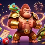 Win big with xoilac through dynamic lottery balls and a vibrant celebration scene.
