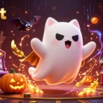 Engage with exciting moments at 88kbet in a lively haunted casino illustration.